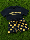 Women’s Signature Monogram Crop Set – Black/Golden Yellow