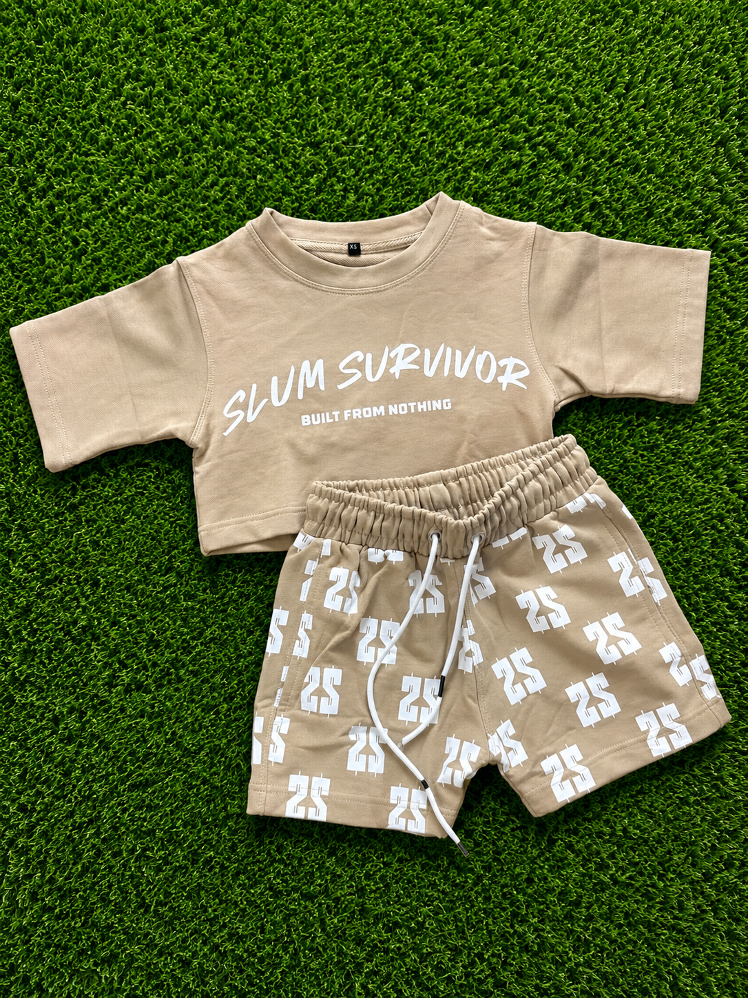Women’s Signature Monogram Crop Set – Sand/White
