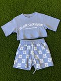 Women’s Signature Monogram Crop Set – Grey/White