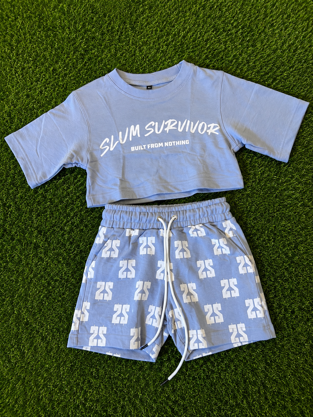 Women’s Signature Monogram Crop Set – Grey/White