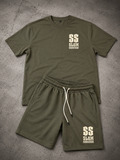 Men’s SS Logo Set – Olive/Cream