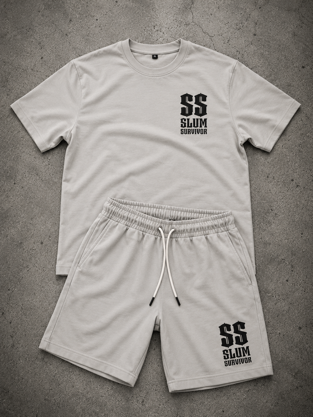 Men’s SS Logo Set – Stone Grey/Black
